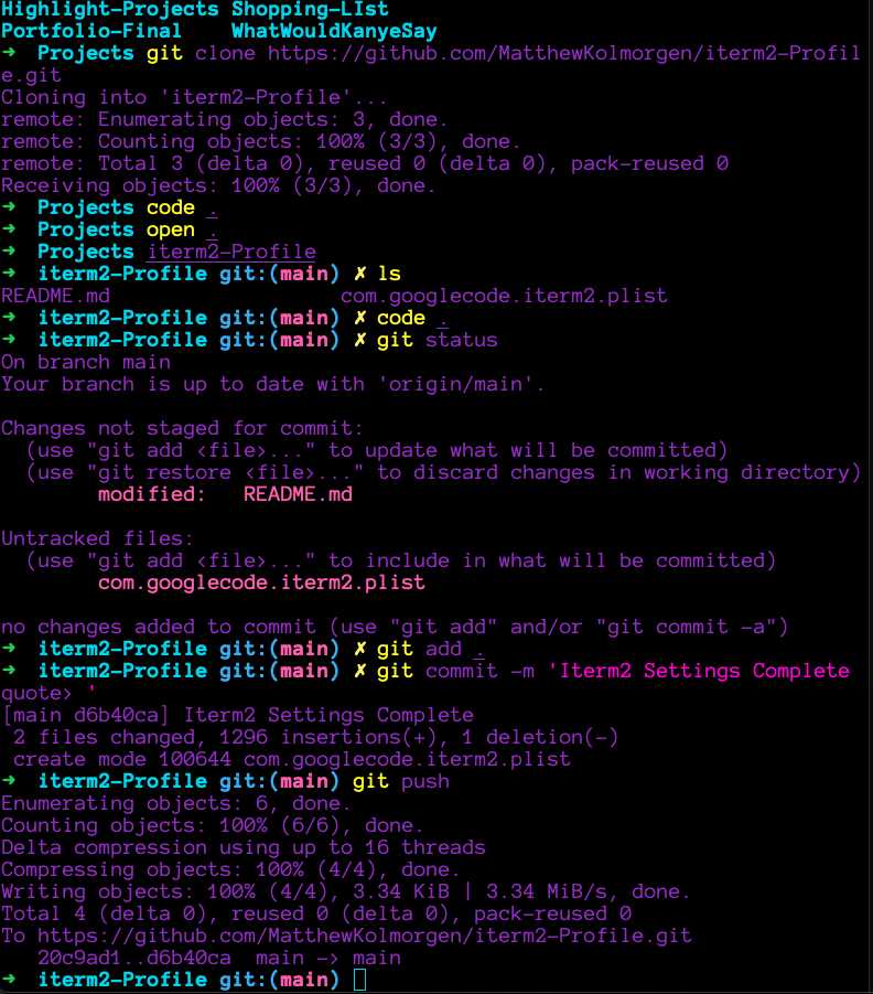 Custom iterm2 Profile